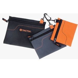 Tactix Trio Zip Pouch Set - Black, Gray & Orange